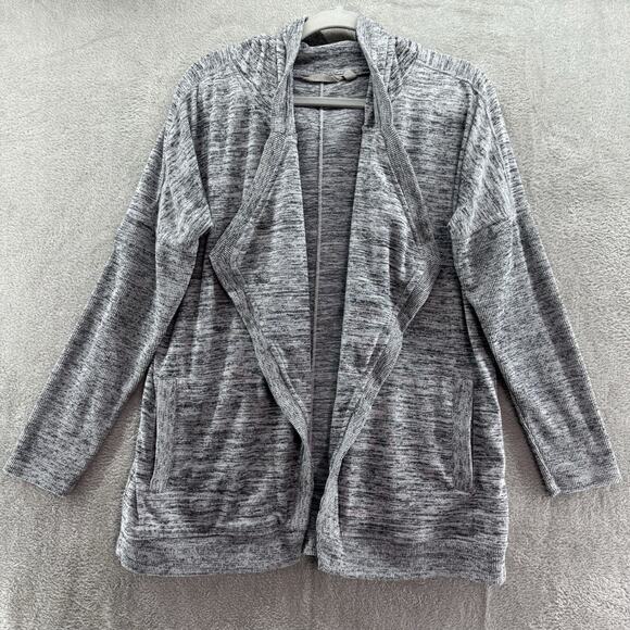 Athleta Sweater Women S Heather Gray Open Front Hoodie Cardigan Pockets Active - Picture 1 of 14
